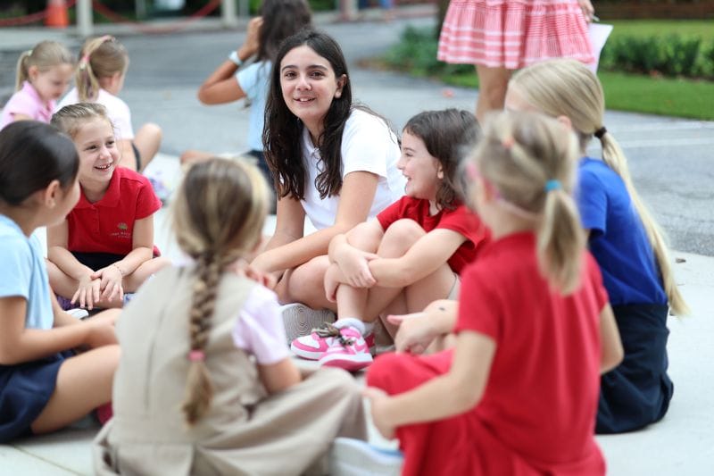 Students sitting in a circle