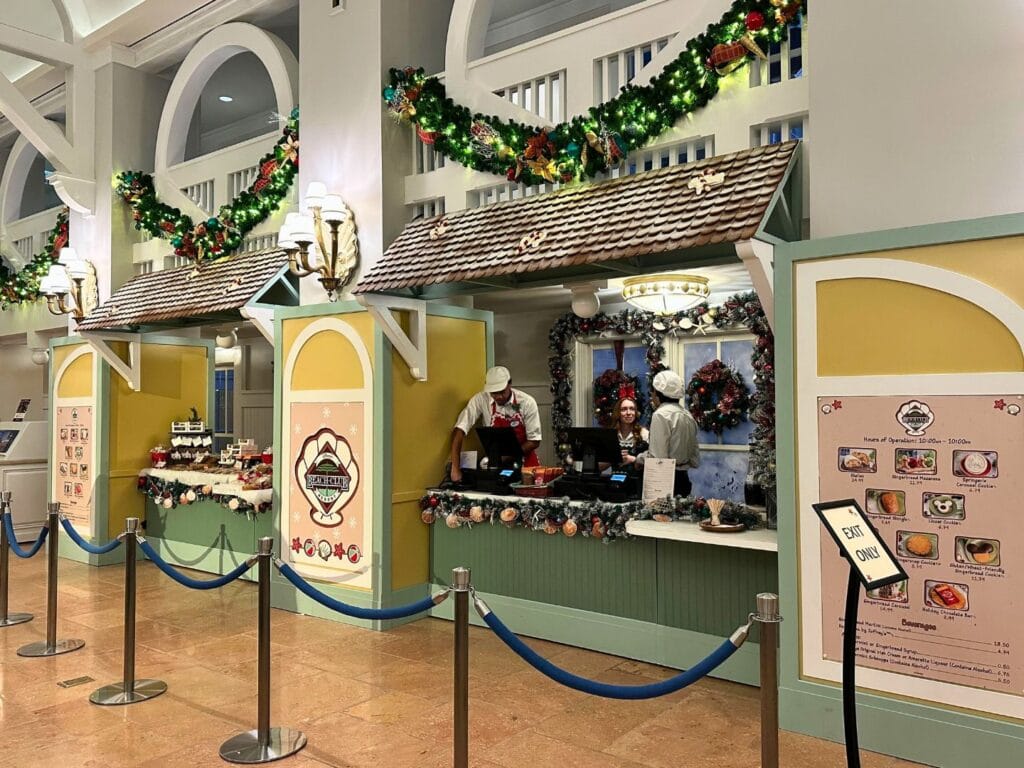 Lobby refreshment stand Christmas Decorations Disney Beach Club - image by Dani Meyering