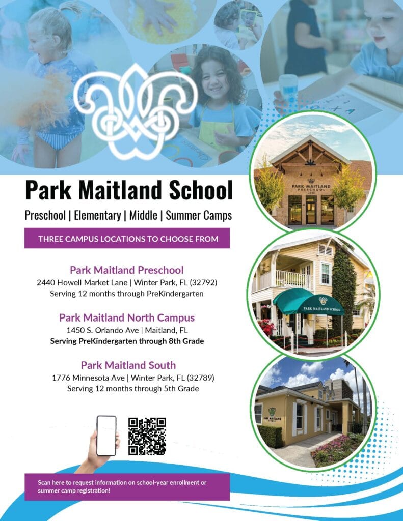 Flyer noting school locations to choose from.