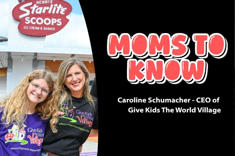 Caroline Schumacher - CEO of Give Kids The World Village with her family at GKTW featured graphic