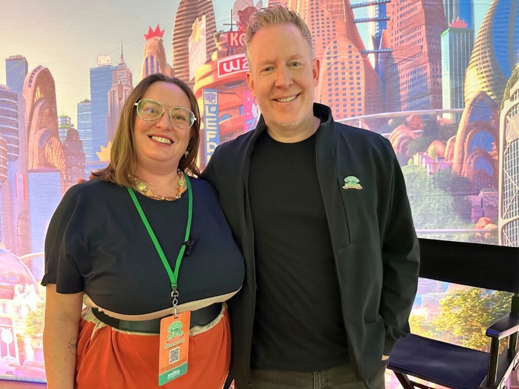 Editor Dani Meyering talks with Jared Bush about Zootopia Better Zoogether at Animal Kingdom - image from Dani Meyering