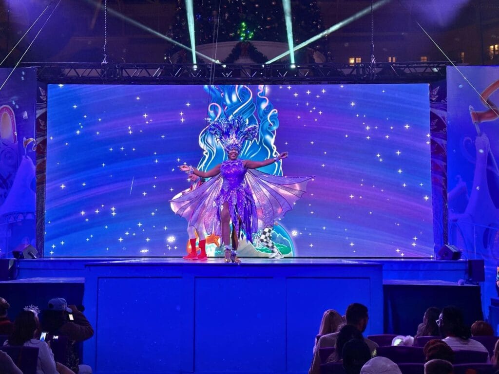 Snow character center stage Pomp, Snow, and Cirqueumstance at Gaylord Palms - image by Dani Meyering