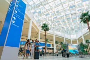Family at Terminal at Orlando Airport - provided by Orlando International Airport MCO