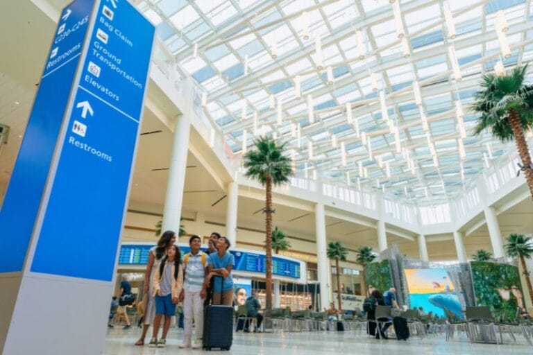 Family at Terminal at Orlando Airport - provided by Orlando International Airport MCO