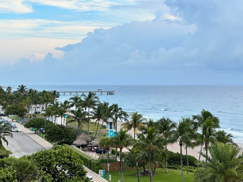Pier from balcony of King Suite at Embassy Suites Deerfield Beach - image by Dani Meyering