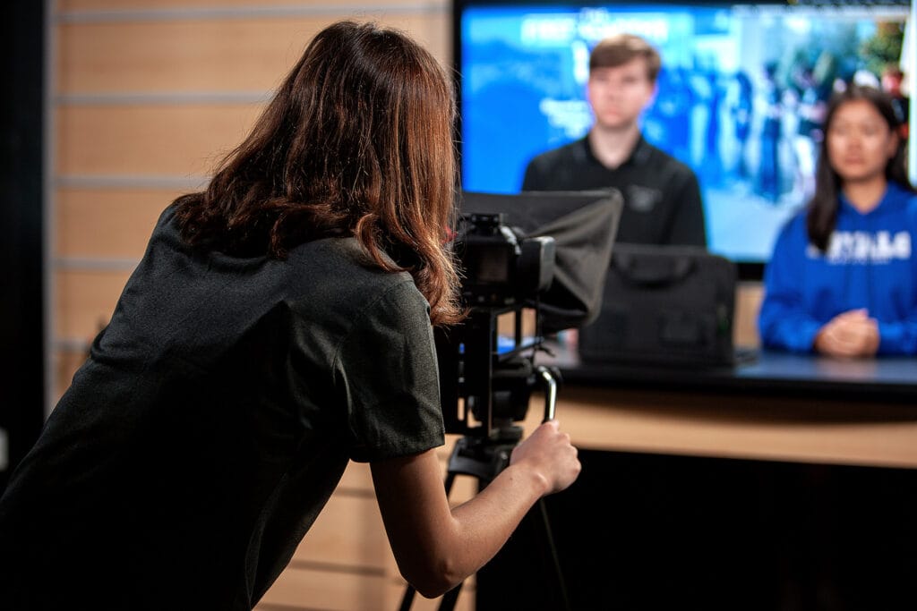 The First Academy students broadcasting