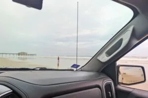 Daytona Beach Shores in car on beach you can drive on - image by Maria DiCicco