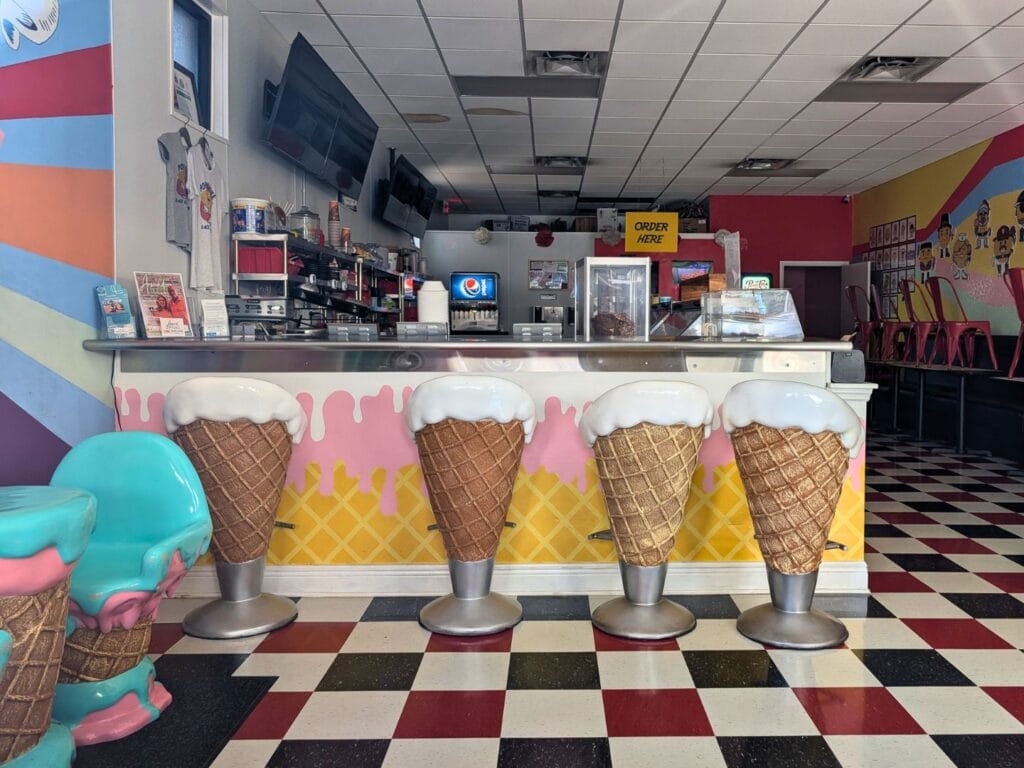 Ice Cream Themed Dining Area Pops Waffle & Ice Cream Shoppe St. Cloud - image by Maria DiCicco