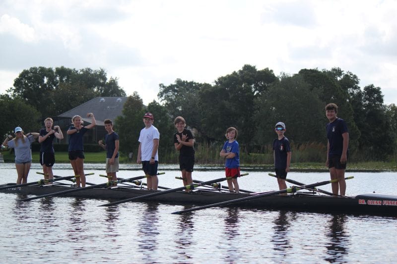 Orlando Area Rowing Society OARS campers standing on dock