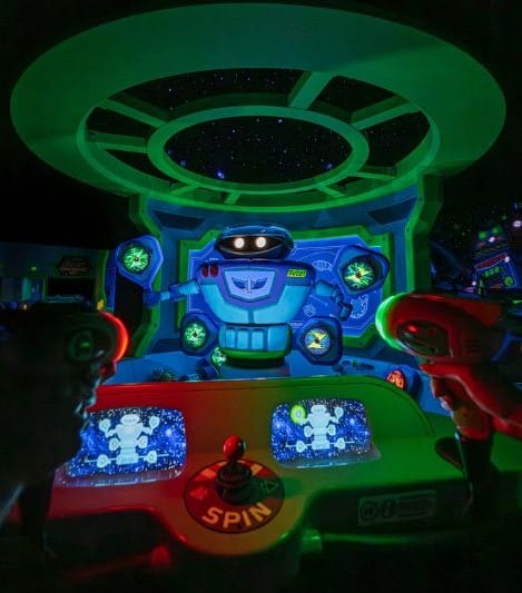Buddy character on Buzz Lightyear ride 