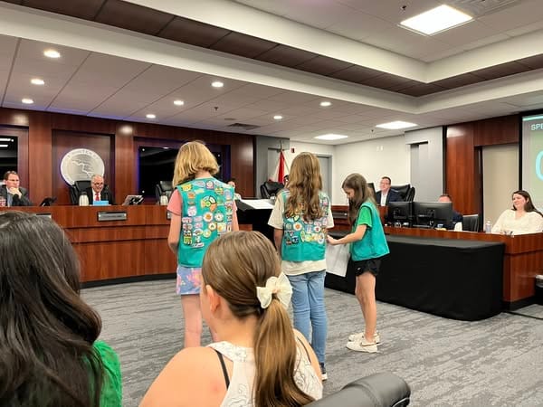 GIRL SCOUT TROOP at Winter Springs meeting