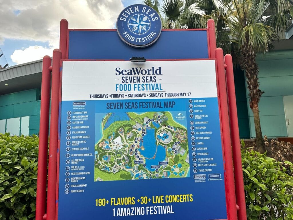 Seven Seas Food Festival map at SeaWorld Orlando