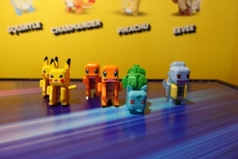 LEGO® Pokémon™ SMART Play™ sets featuring Pikachu, Charmander, Bulbasaur, Squirtle and Eeevee