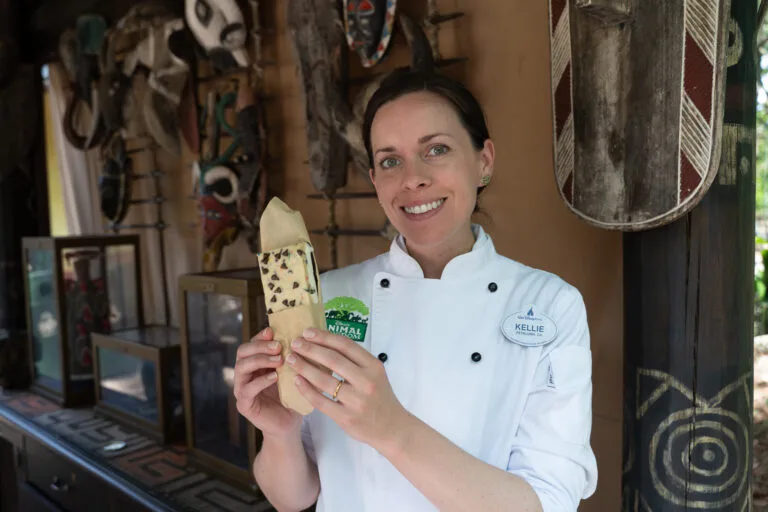 Disney Animal Kingdom Pastry Chef Kellie Matthews with the Cookie Dough Brownie Ice Cream Sandwich