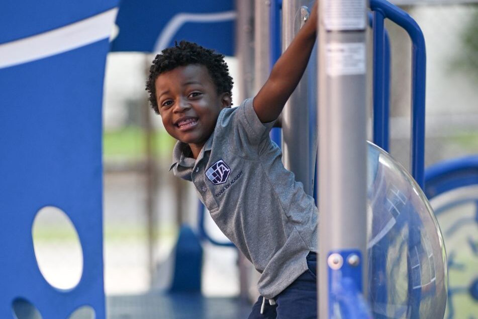 Foundation Academy young boy on playground