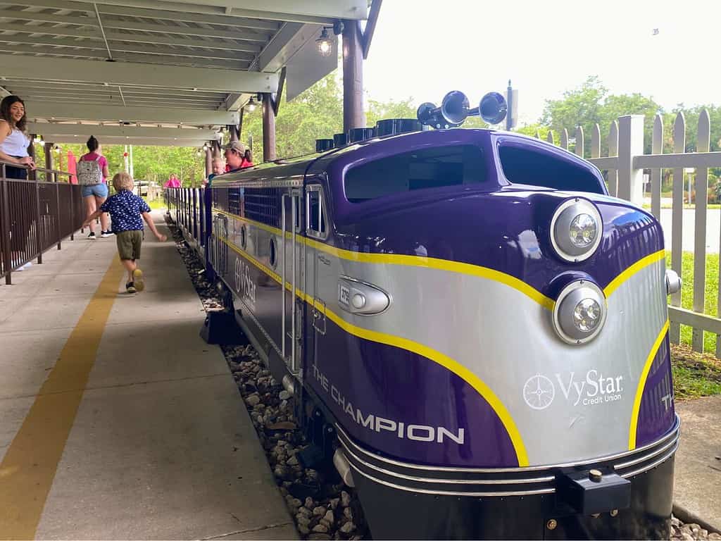 a miniature train is perfect for kids to ride at central florida zoo