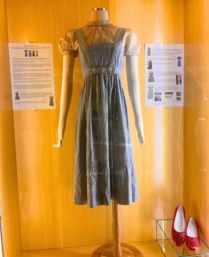 Dorothy Dress and Shoes at Wizard of Oz Museum Entrance