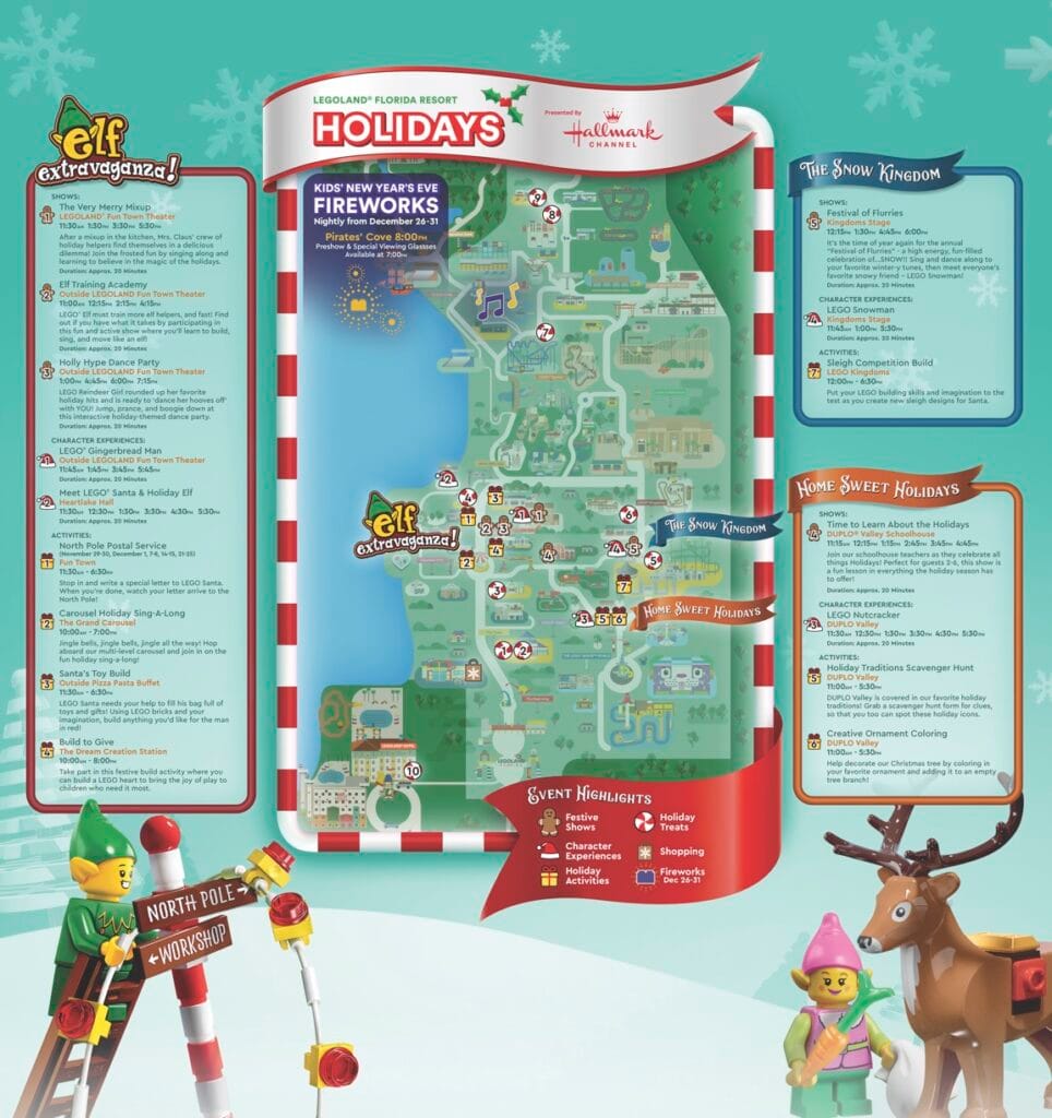 LEGOLAND Florida Holidays 2024 Event Guide Map