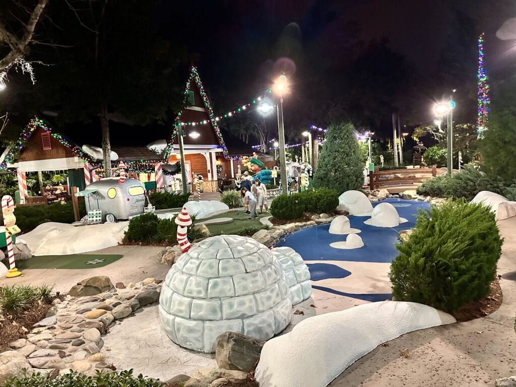 Winter Summerland Disney Mini Golf at Night