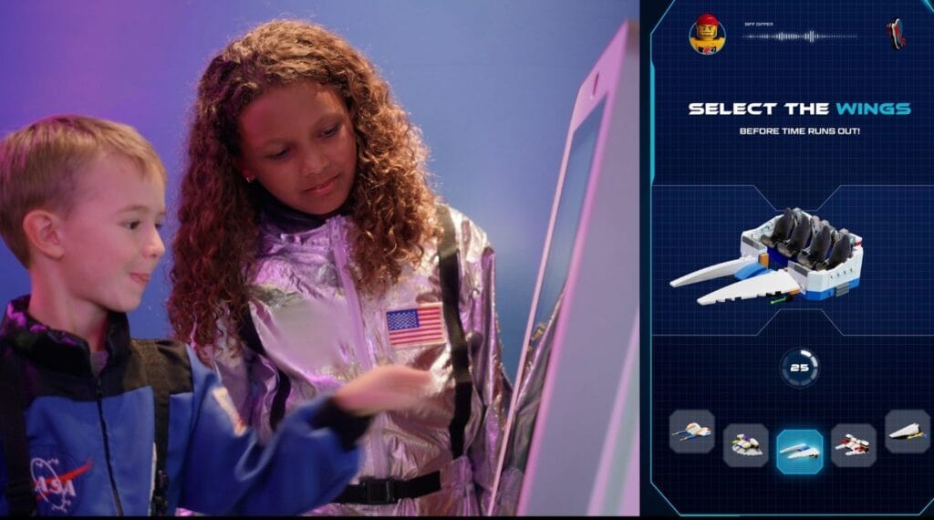 Galacticoaster ride vehicle selection screen at IAAPA - image from LEGOLAND Florida